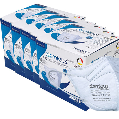 atemious PRO 2 XXS, FFP2 Maske EN149:2001+A1:2009 CE 2233 ACHTUNG! KLEINE PASSFORM