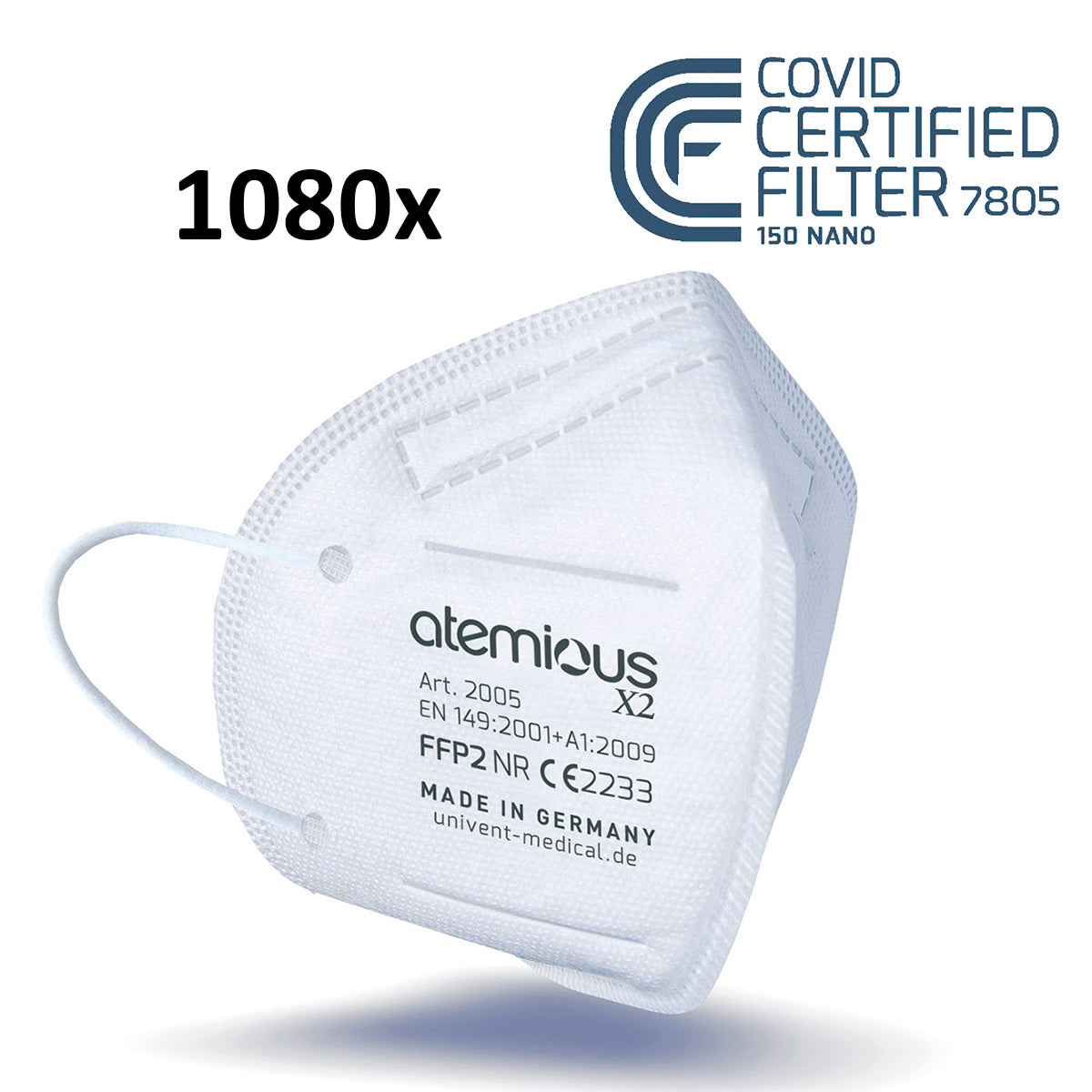 atemious X2  FFP2 Atemschutzmaske Made in Germany einzeln oder lose verpackt
