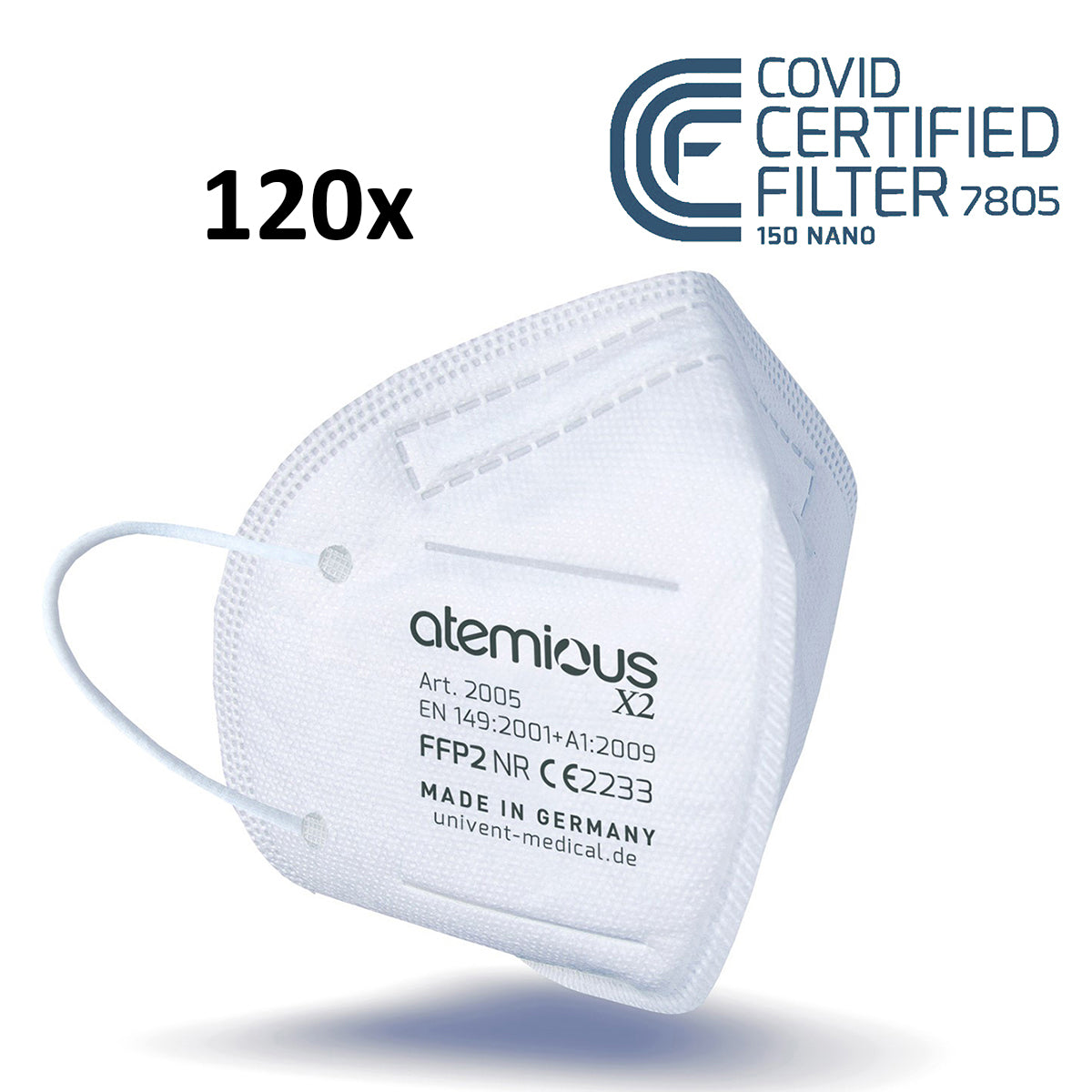 atemious X2  FFP2 Atemschutzmaske Made in Germany einzeln oder lose verpackt