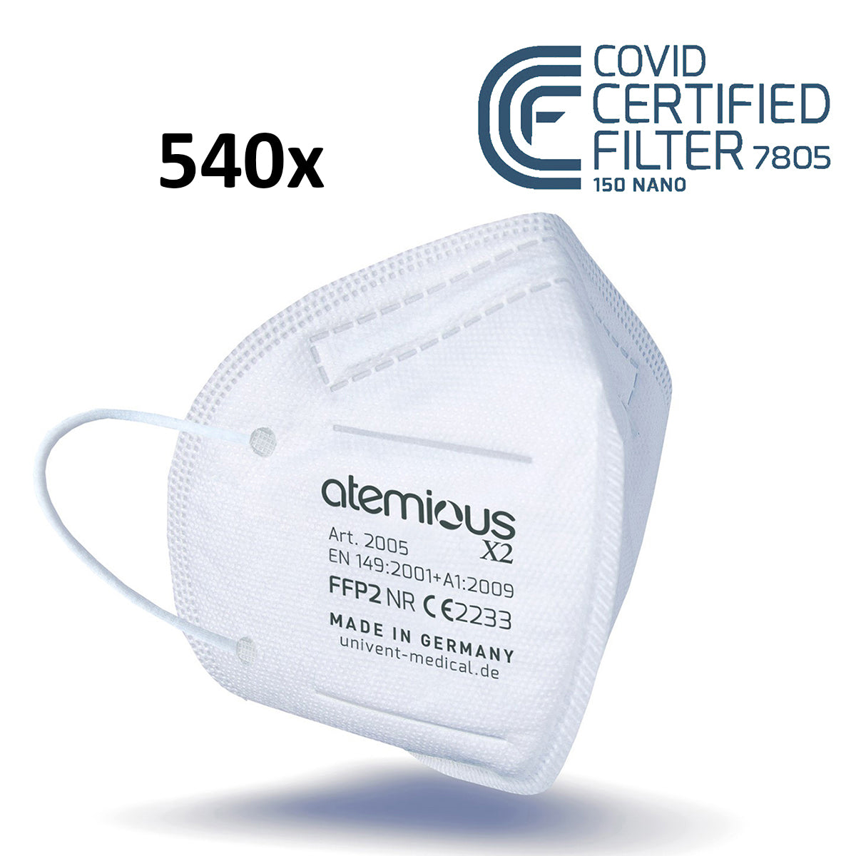 atemious X2  FFP2 Atemschutzmaske Made in Germany einzeln oder lose verpackt