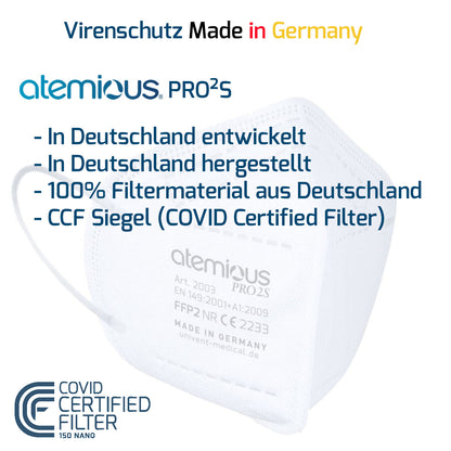 atemious PRO 2S, FFP2 Maske EN 149:2001+A1:2009 CE 2233  (Herstellernummer: 2003)