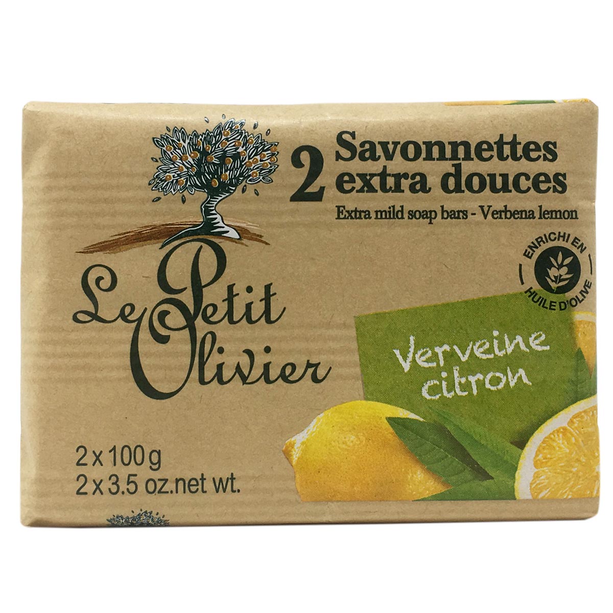 Le Petit Olivier Seife Zitrone Eisenkraut & Olivenöl – 3er Pack (2x100g) aus Frankreich
