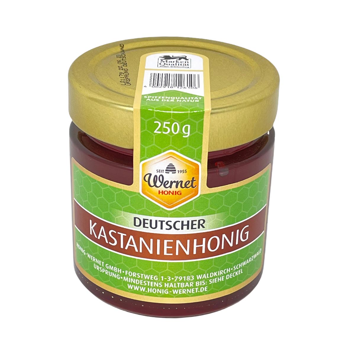 Honig Wernet Traditionsimker im Schwarzwald Deutscher Kastanienhonig cremig im 250g