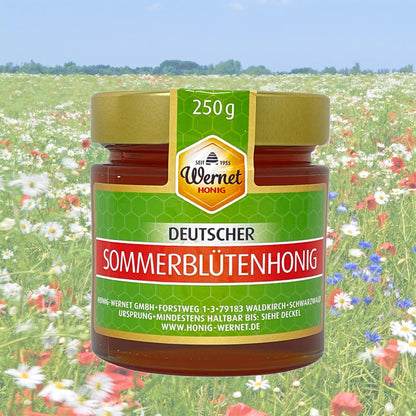Honig Wernet Traditionsimker im Schwarzwald Deutscher Sommerblütenhonig 250g Glas