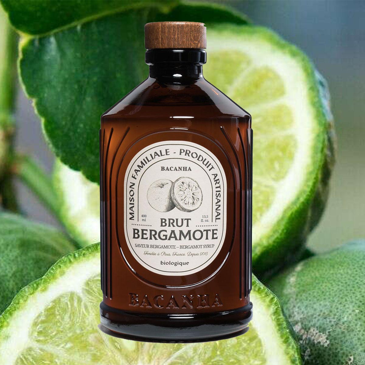 Bacanha Sirop Brut de Bergamote Bio 400ml – Bio-Bergamotte-Sirup mit Bio-Rohrzucker