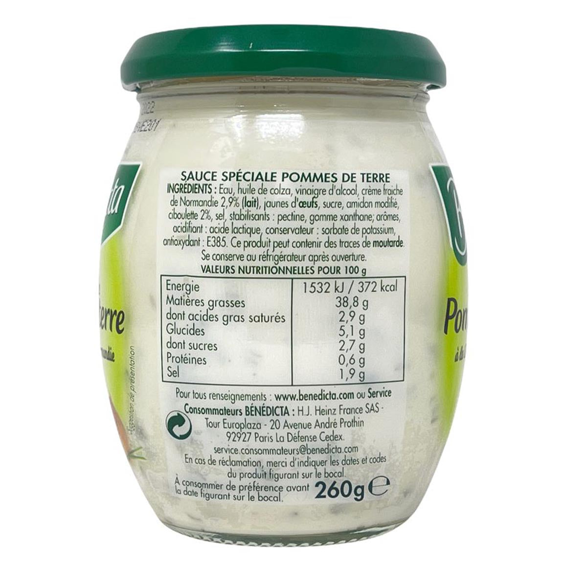 Bénédicta BENEDICTA spezielle Kartoffelsauce Sauce spéciale Pommes de terre