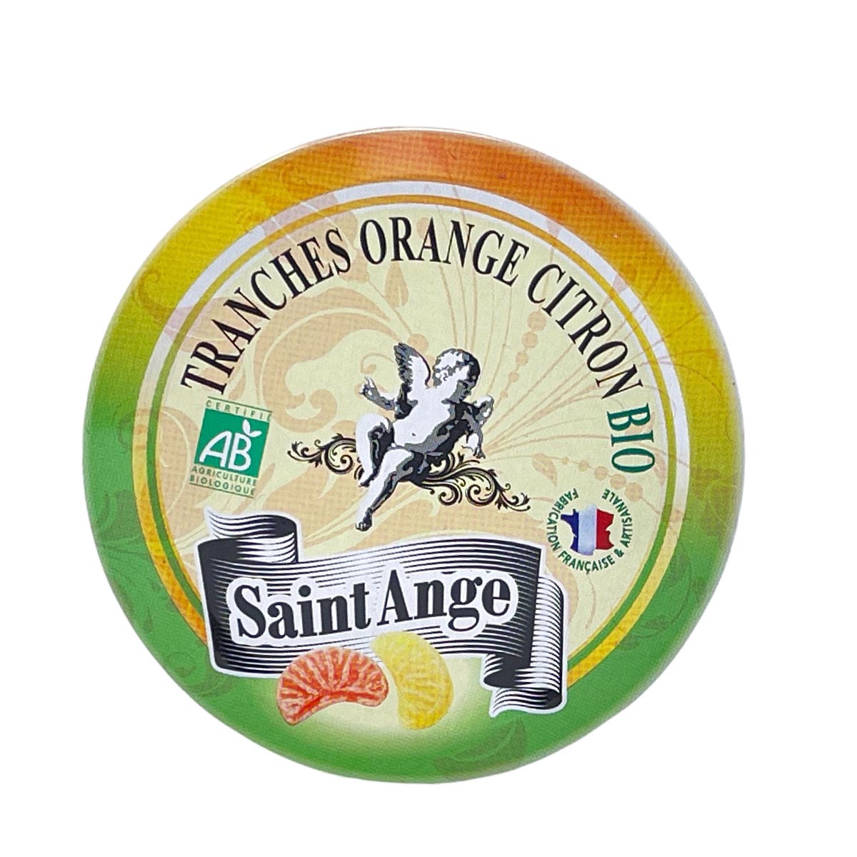 Saint-Ange Bio Orangen-Zitronen Bonbons - Bio-Tranches aus Frankreich, 50g