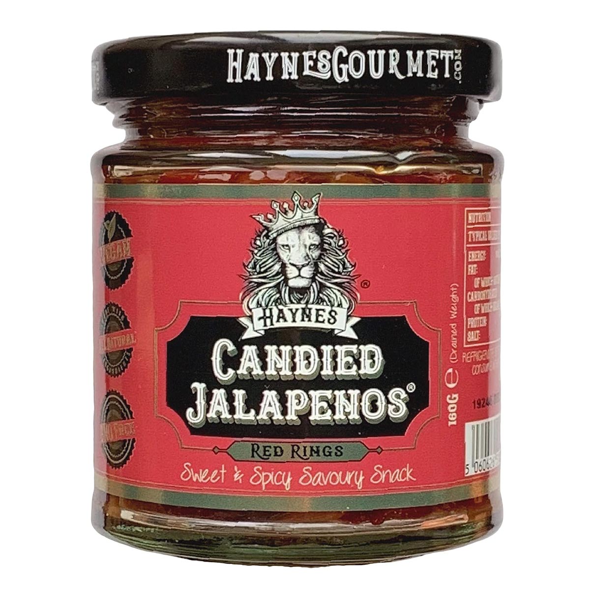 Haynes Gourmet Candied Jalapenos Red Rings - Süß-würzige Genuss-Kandierte Jalapeños