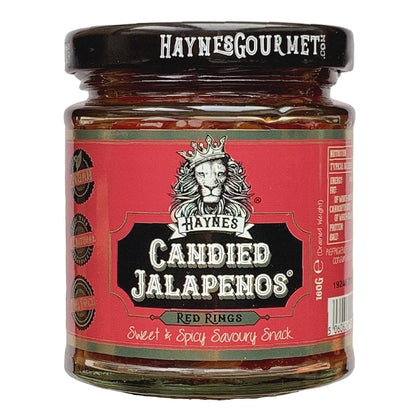 Haynes Gourmet Candied Jalapenos Red Rings - Süß-würzige Genuss-Kandierte Jalapeños