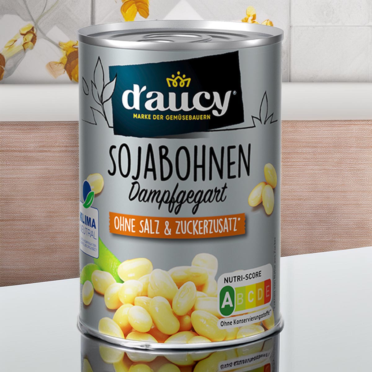 d'aucy Sojabohnen: Natürlich und vielseitig - 12 x 110 Gramm Dose ohne Zusatzstoffe