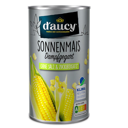 d'aucy Sonnenmais 3x110g: Natürliche Frische ohne Salz und Zuckerzusatz
