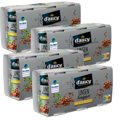 d'aucy Linsen, 3x110g Dosen, ohne Salz & Zucker, ohne Konservierungsstoffe