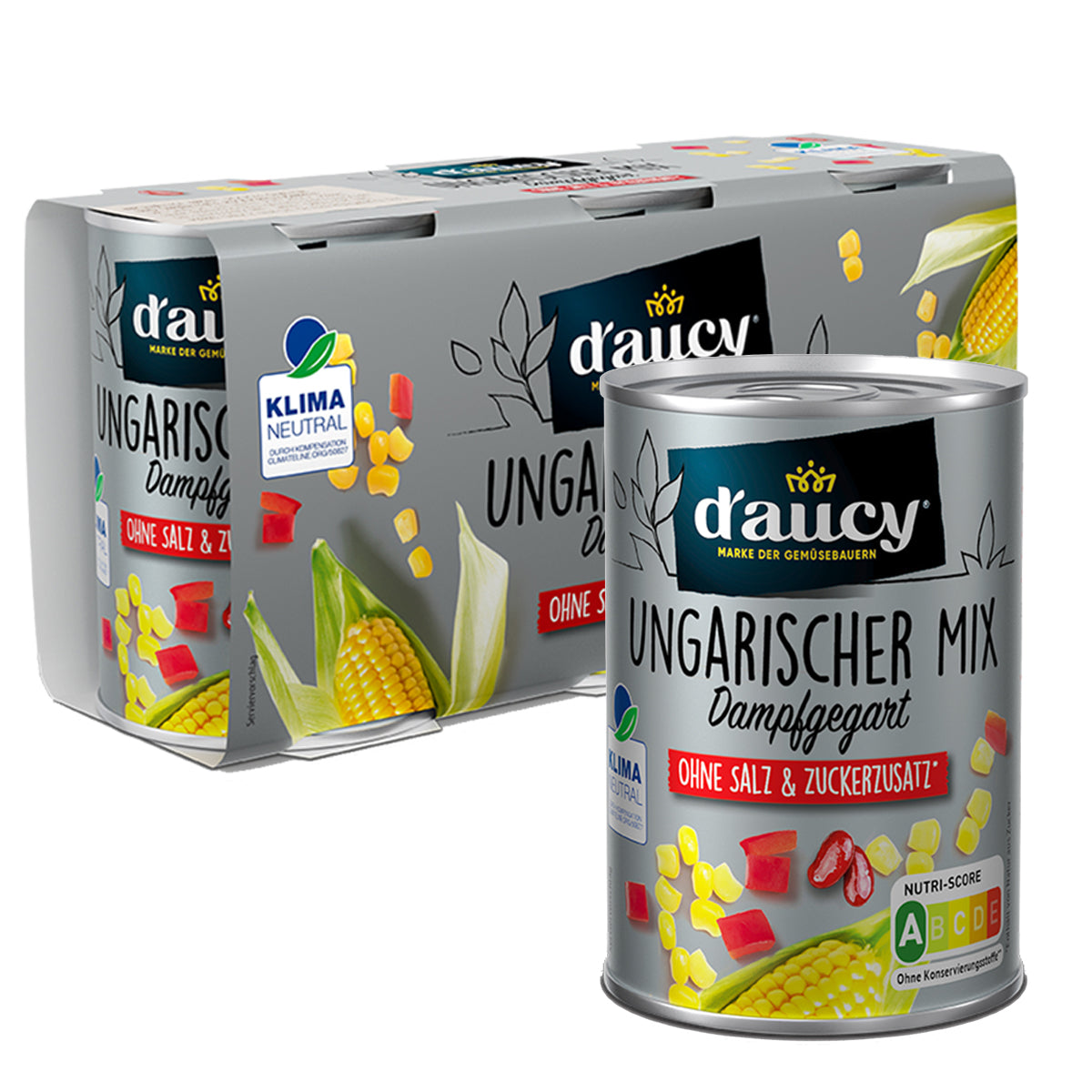 d'aucy Ungarischer Mix, 3x110g Dosen, ohne Salz & Zucker, ohne Konservierungsstoffe