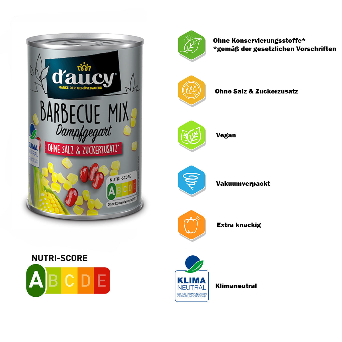 d'aucy Barbecue Mix, 3x110g Dosen, ohne Salz & Zucker, ohne Konservierungsstoffe