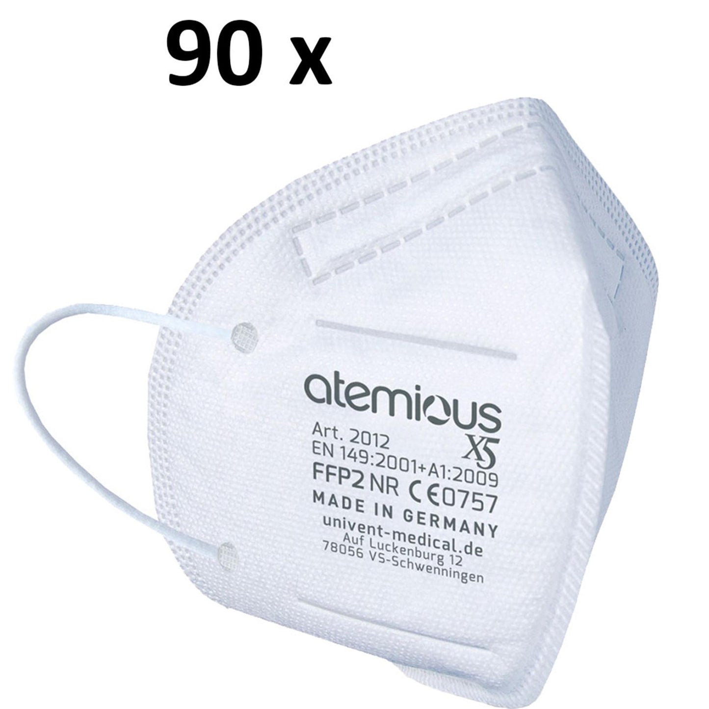 atemious X5 FFP2 Atemschutzmaske – Qualität aus Deutschland mit CE-Zertifikat CE0757