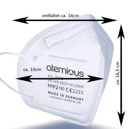 atemious X5 FFP2 Atemschutzmaske – Qualität aus Deutschland mit CE-Zertifikat CE0757