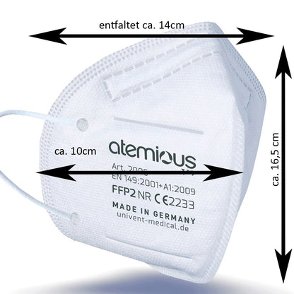 atemious X5 FFP2 Atemschutzmaske Made in Germany mit deutschem Zertifikat CE0757