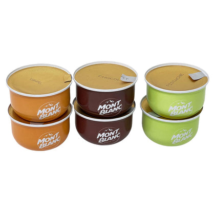 Mont Blanc Crème Dessert Set: Dreifacher Genuss in Schoko, Karamell & Pistazie