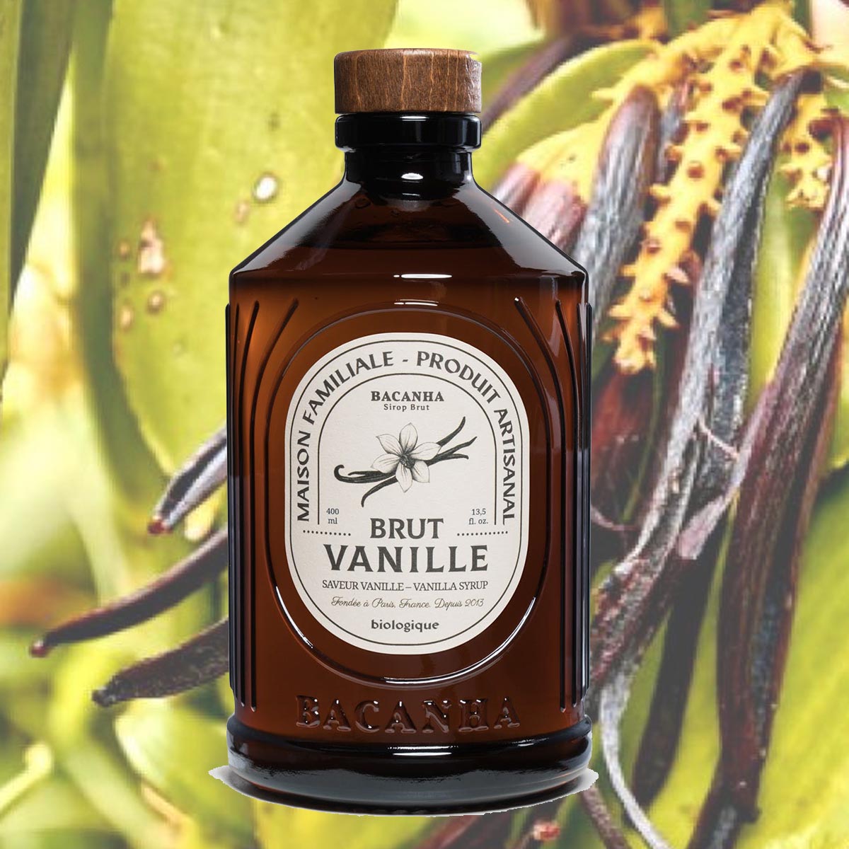 Bacanha Sirop Brut de Vanille Bio 400ml – Bio-Vanille-Sirup mit Bio-Rohrzucker