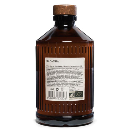 Bacanha Sirop Brut Framboise Bio 400 ml – französischer Bio-Himbeer-Sirup aus Bio-Rohrzucker in Glasflasche