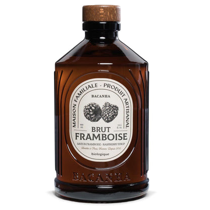 Bacanha Sirop Brut Framboise Bio 400 ml – französischer Bio-Himbeer-Sirup aus Bio-Rohrzucker in Glasflasche