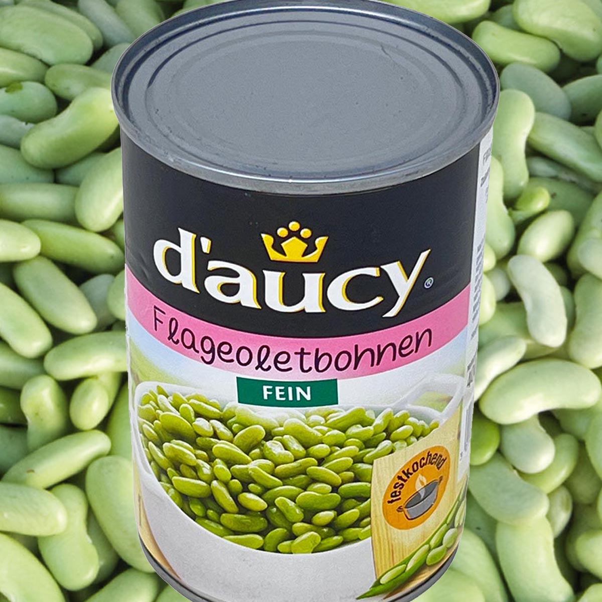 d'aucy Flageolets: Feine grüne Bohnenkerne in der 6er-Packung - Genuss aus der Dose