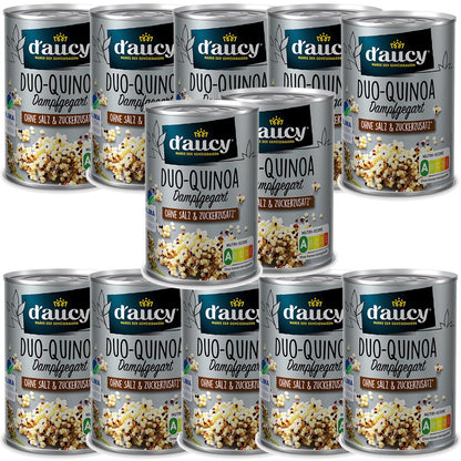 d'aucy Duo-Quinoa - 100% ohne Salz und Zuckerzusatz,  12 x 110 Gramm Dose