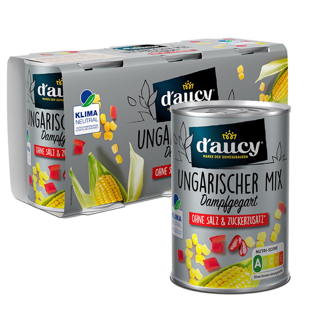d'aucy Ungarischer Mix - 100% ohne Salz und Zuckerzusatz, 4 Pack = 12 x 110 Gramm