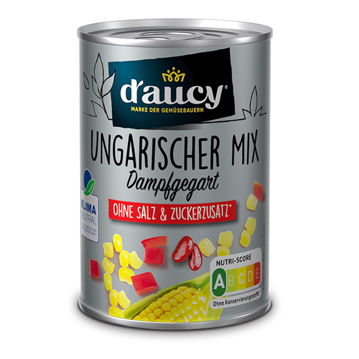 d'aucy Ungarischer Mix - 100% ohne Salz und Zuckerzusatz, 4 Pack = 12 x 110 Gramm