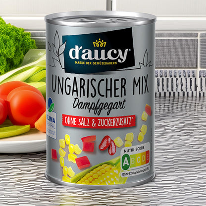 d'aucy Ungarischer Mix - 100% ohne Salz und Zuckerzusatz, 4 Pack = 12 x 110 Gramm