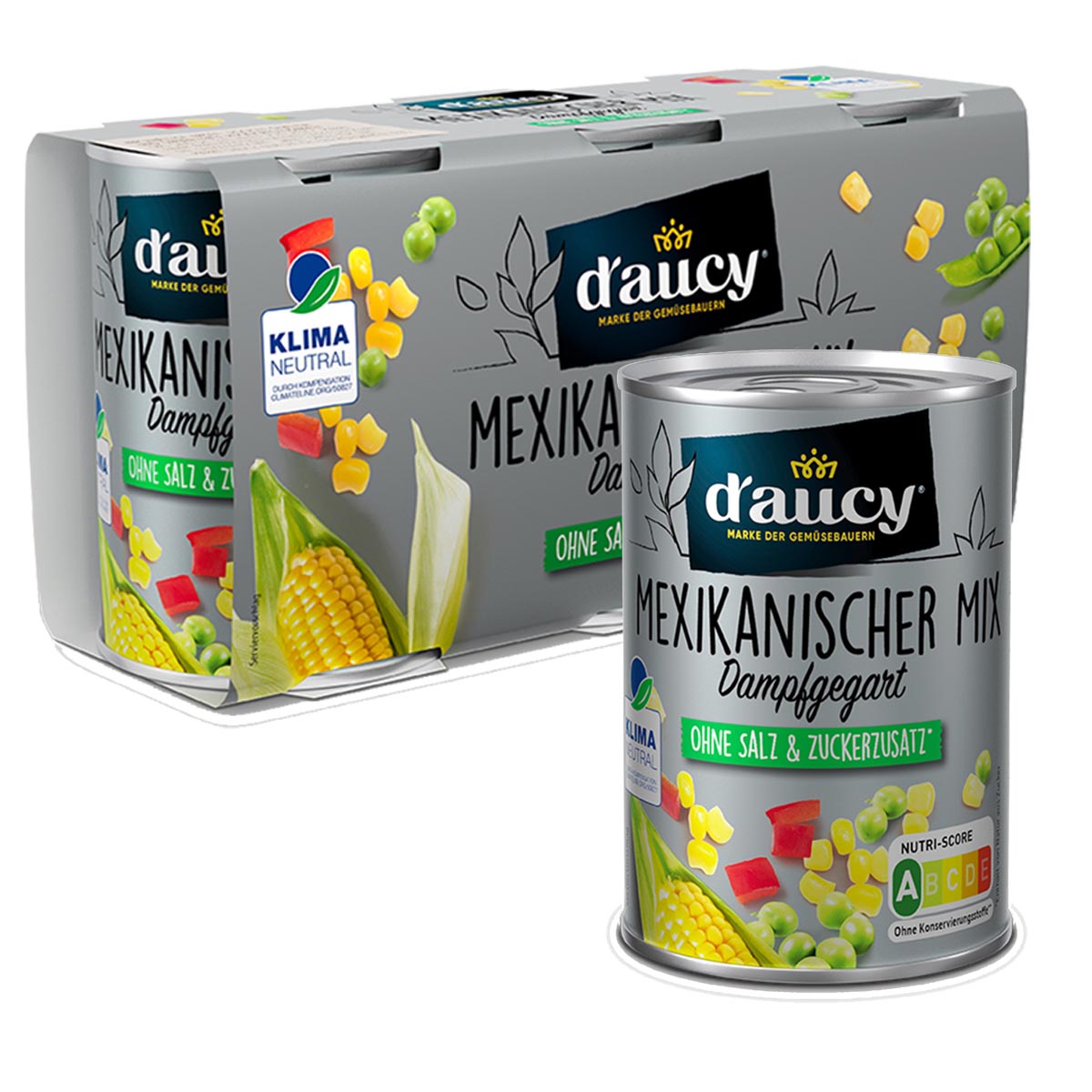 d'aucy Mexikanischer Mix - 100% ohne Salz und Zuckerzusatz,  12 x 110 Gramm Dose