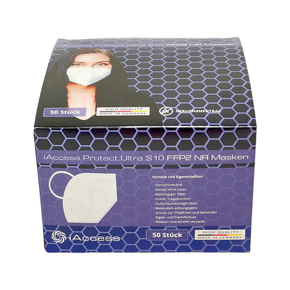 iAccess Protect Ultra S10 FFP2 NR Atemschutzmaske weiß 50 Stck. Made in Germany
