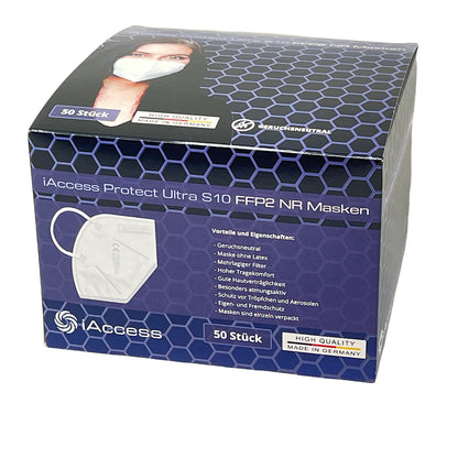 iAccess Protect Ultra S10 FFP2 NR Atemschutzmaske weiß 50 Stck. Made in Germany