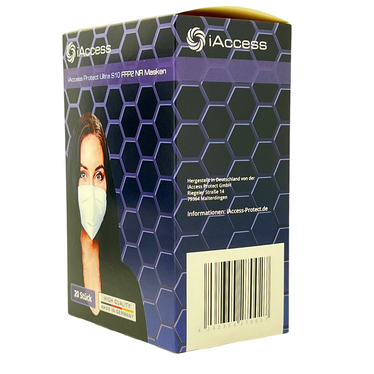 iAccess Protect Ultra S10 FFP2 NR Atemschutzmaske weiß 20 Stck. Made in Germany