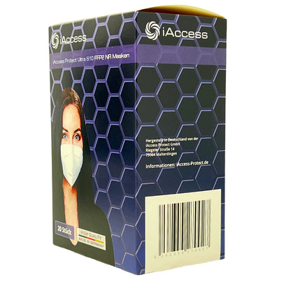 iAccess Protect Ultra S10 FFP2 NR Atemschutzmaske weiß 20 Stck. Made in Germany