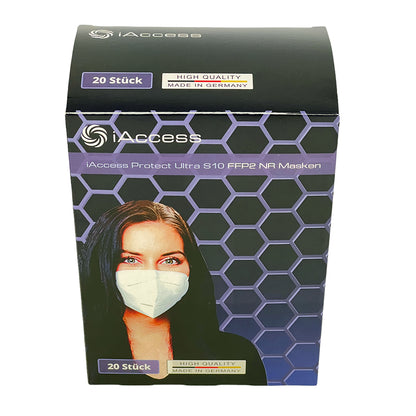 iAccess Protect Ultra S10 FFP2 NR Atemschutzmaske weiß 20 Stck. Made in Germany