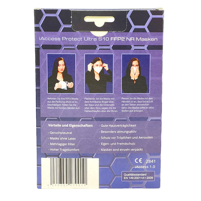 iAccess Protect Ultra S10 FFP2 NR Atemschutzmaske weiß 10 Stck. Made in Germany