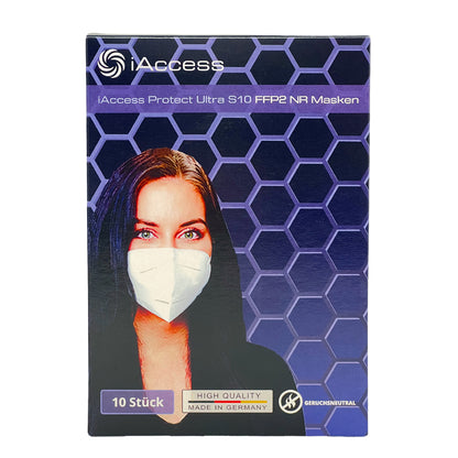 iAccess Protect Ultra S10 FFP2 NR Atemschutzmaske weiß 10 Stck. Made in Germany