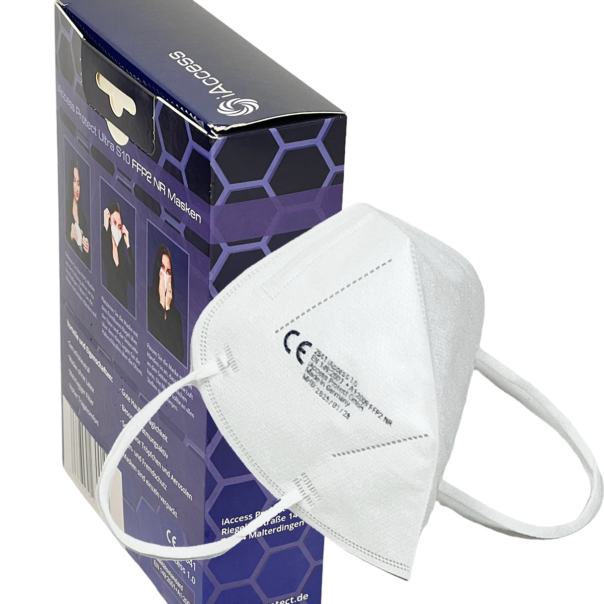 iAccess Protect Ultra S10 FFP2 NR Atemschutzmaske weiß 10 Stck. Made in Germany
