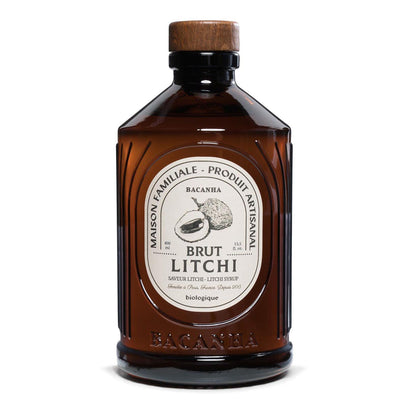 Bacanha Sirop Brut de Litchi Bio 400 ml – französischer Bio-Litschi-Sirup aus Bio-Rohrzucker in Glasflasche
