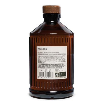 Bacanha Sirop Brut de Litchi Bio 400 ml – französischer Bio-Litschi-Sirup aus Bio-Rohrzucker in Glasflasche