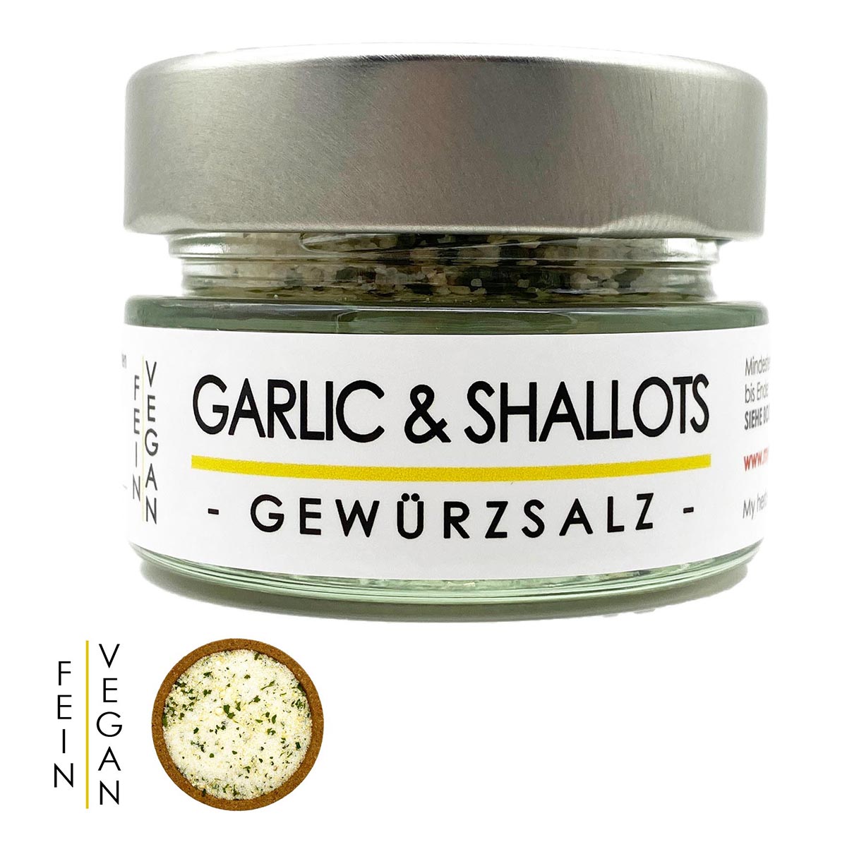 my herbs Garlic & Shallots Gewürzsalz - Meersalz mit Knoblauch und Schalotten 60 Gramm im Glas