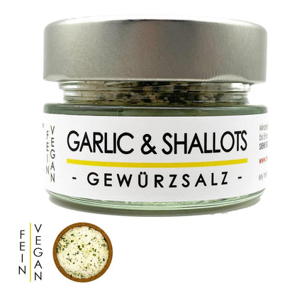 my herbs Garlic & Shallots Gewürzsalz - Meersalz mit Knoblauch und Schalotten 60 Gramm im Glas