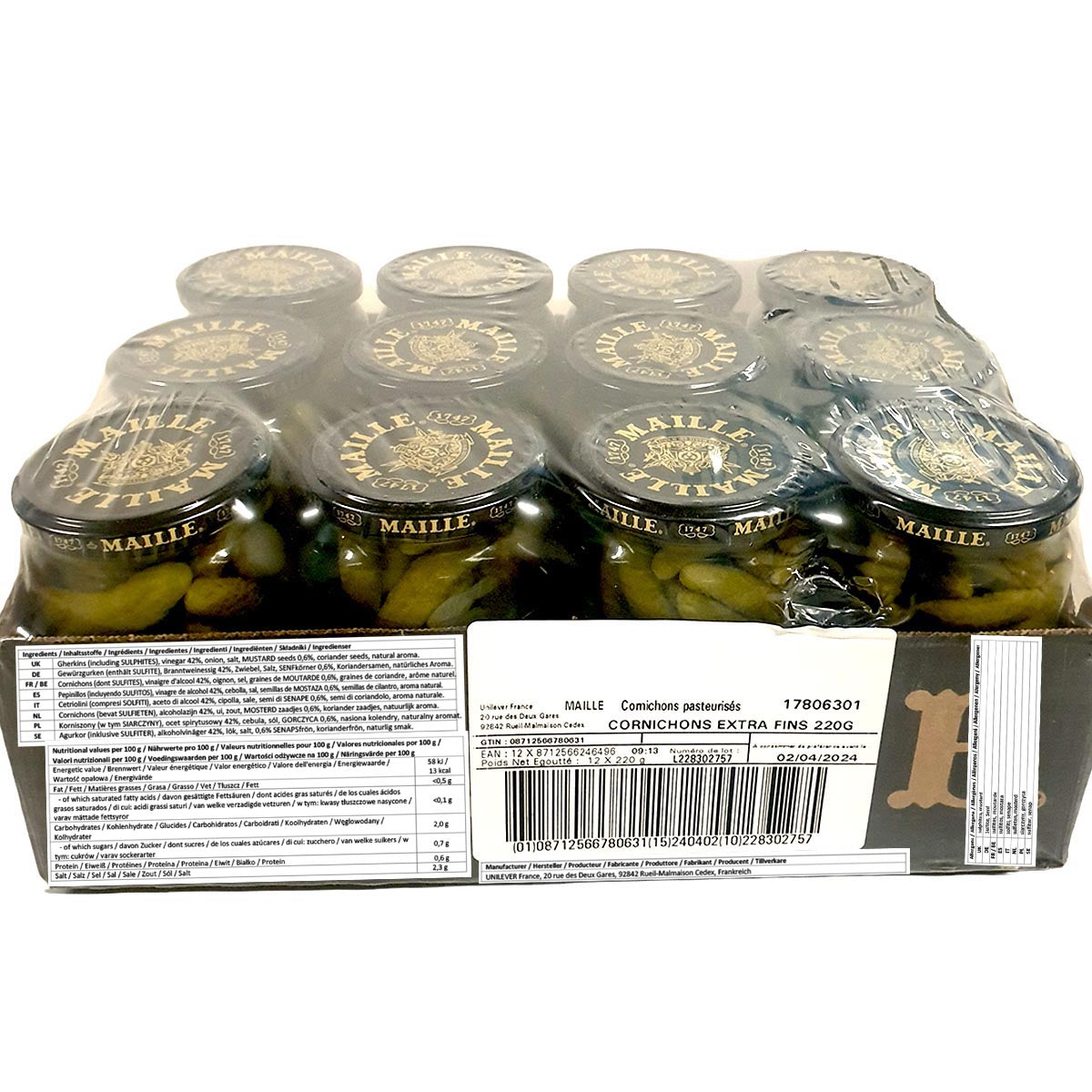 Maille Mini Gurken Cornichons Extra fein 12er Tray  12 x 400 Gr. Original