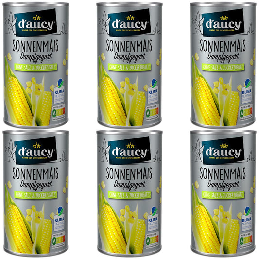 d'aucy Sonnenmais - 100% ohne Salz und Zuckerzusatz,   6 x 285 g