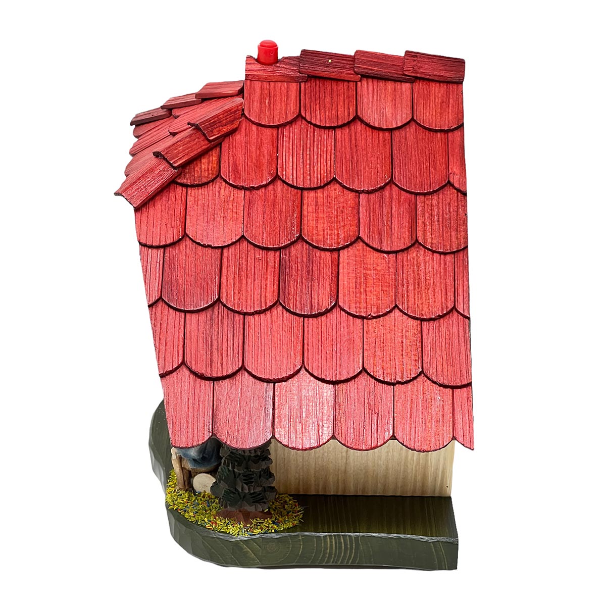 Schwarzwald Wetterstation aus Holz, handgefertigt, 22cm, Thermometer, Figuren