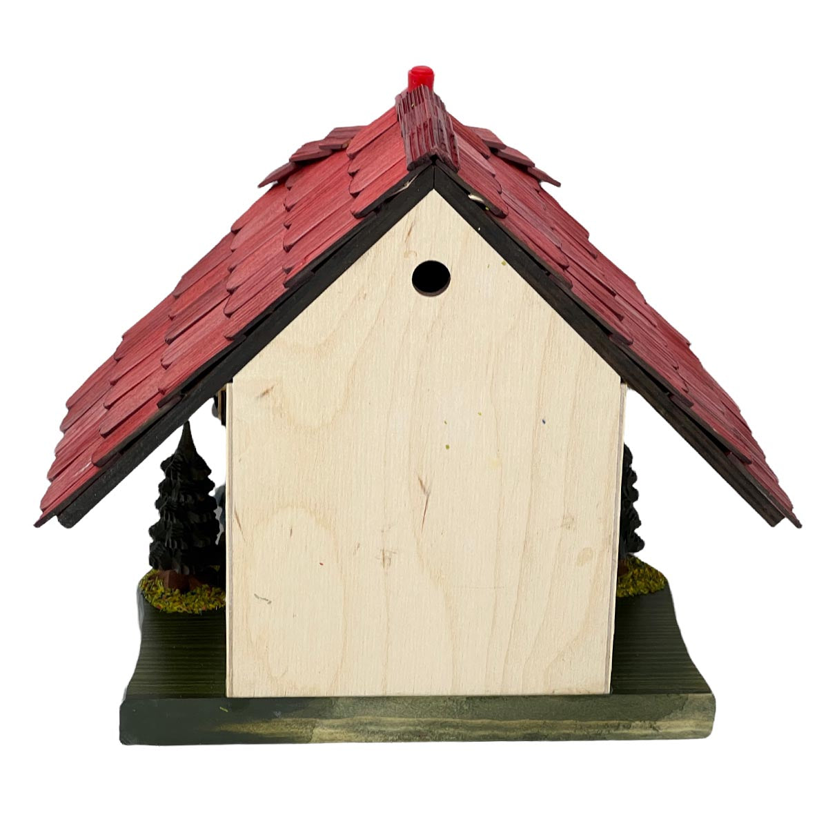 Schwarzwald Wetterstation aus Holz, handgefertigt, 22cm, Thermometer, Figuren