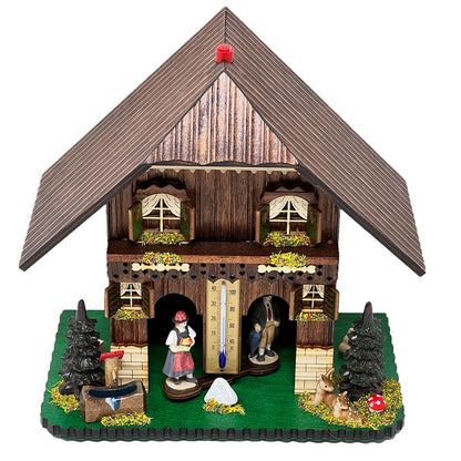 Erleben Sie Schwarzwald Tradition: Handgeschnitzte Wetterstation, 23 cm,