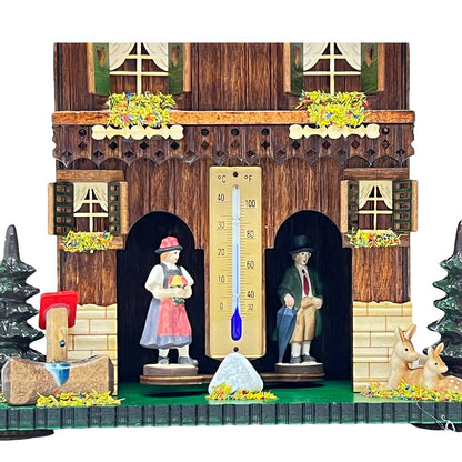 Erleben Sie Schwarzwald Tradition: Handgeschnitzte Wetterstation, 23 cm,