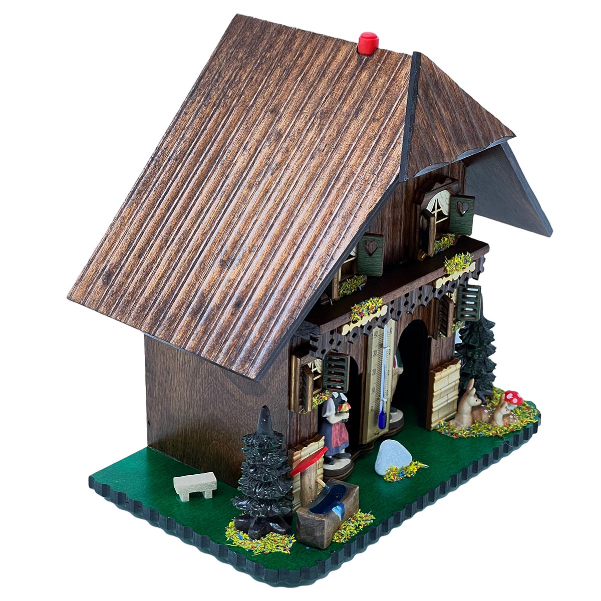 Erleben Sie Schwarzwald Tradition: Handgeschnitzte Wetterstation, 23 cm,